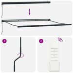 vidaXL Store Rétractable Rayé Rouge et Blanc 500x300 cm