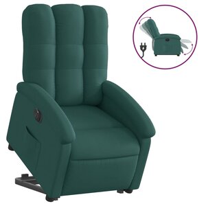 vidaXL Fauteuil inclinable électrique vert foncé tissu