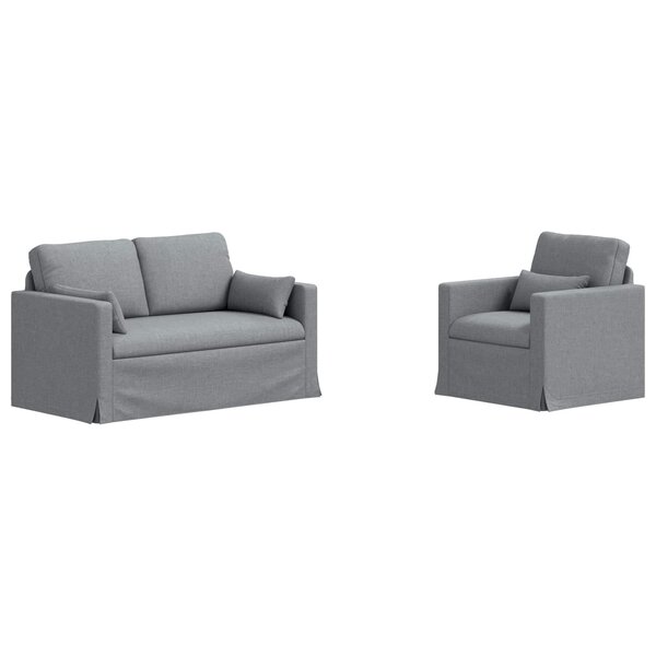 vidaXL Ensemble de Canapés 2 pc Gris clair tissu