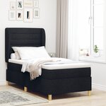 Lit box spring vidaXL avec matelas Noir 80x200 cm Tissu