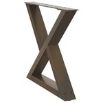 vidaXL Pieds de table basse 2 pièces Acier naturel 60 x (42-43 3) cm Acier