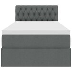 vidaXL Lit avec rangement et matelas Gris foncé 100 x 200 cm