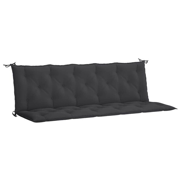 vidaXL Coussin de banc de jardin noir 180x(50+50)x7 cm tissu oxford