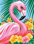 Tableau peinture au numéro débutant Flamant rose