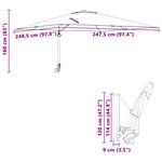 vidaXL Parasol de terrasse Noir Polyester  Acier Grand Inclinable