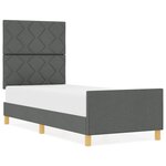 vidaXL Cadre de lit avec tête de lit Gris foncé 80 x 200 cm tissu