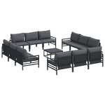 vidaXL Ensemble de canapé de jardin Anthracite Acier