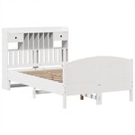 vidaXL Lit bibliothèque sans matelas blanc 135x190 cm bois pin massif