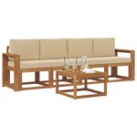 vidaXL Ensemble de canapés d'extérieur 5 Pièces Naturel et Beige