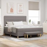 vidaXL Lit à ressorts avec tête de lit Taupe 180 x 200 cm tissu