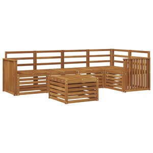 vidaXL Ensemble de canapé d'angle 6 Pièces Naturel Bois d'Acacia Massif