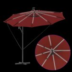 vidaXL Parasol banane à mât déporté Couleur terre cuite