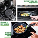 GREENCHEF Clickpan Magneto Diamond Black Lot de 2 casseroles - Ø 16/20 cm + Poignée