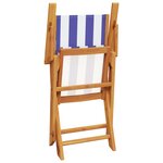 vidaXL Ensemble à manger de jardin 7 Pièces bleu blanc tissu bois massif