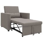 vidaXL Canapé Lit Simple Taupe 90 x 165 x 87 cm tissu