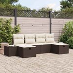 vidaXL Ensemble de canapé de jardin 6 Pièces Marron 55 x 62 x 69 cm