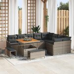 vidaXL Ensemble de canapé de jardin 12 Pièces Gris polyrotin