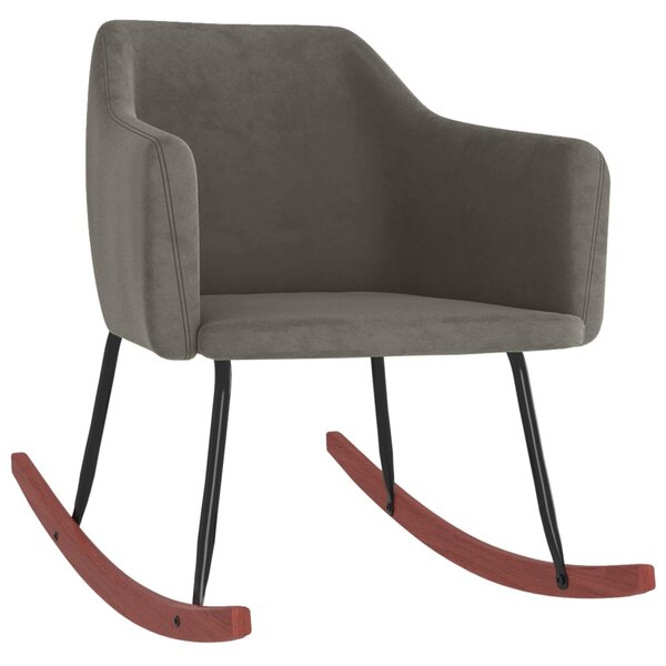 vidaXL Chaise à bascule Gris foncé Velours