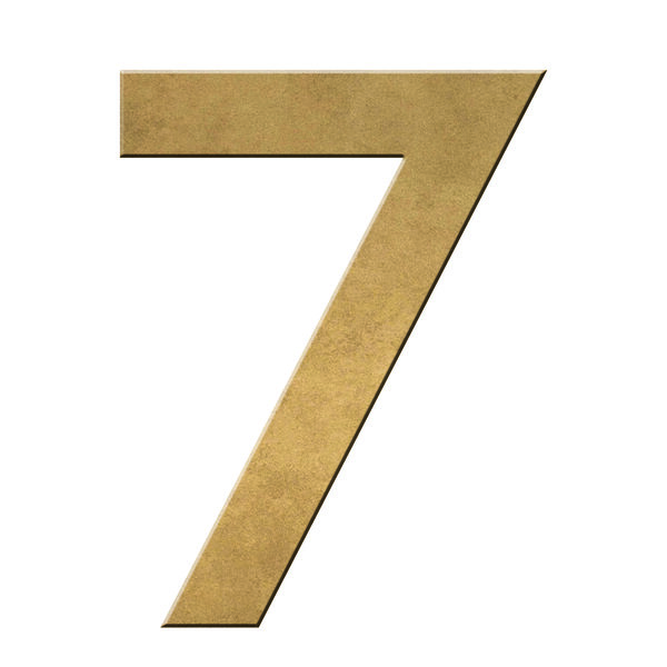 Numéro 7-Numéro adhésif pour boîtes aux lettres - Vinyle épais texturé, hauteur 50 mm - Or Vieilli