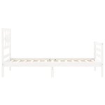 vidaXL Cadre de lit et tête de lit blanc 100x200 cm bois massif