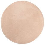 vidaXL Tapis HUARTE à poils courts doux et lavable rouge clair Ø 100cm