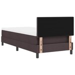 vidaXL Lit à ressorts avec matelas Marron foncé 90 x 190 cm tissu