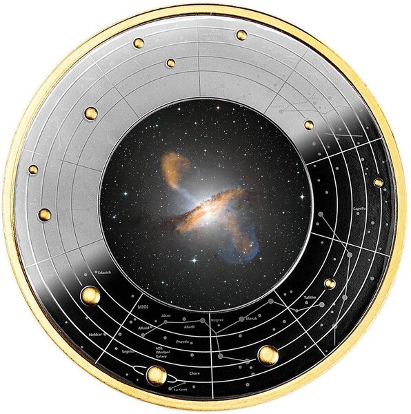 Pièce de monnaie en Argent 500 Francs g 17.50 Millésime 2024 Galaxies CENTAURUS A