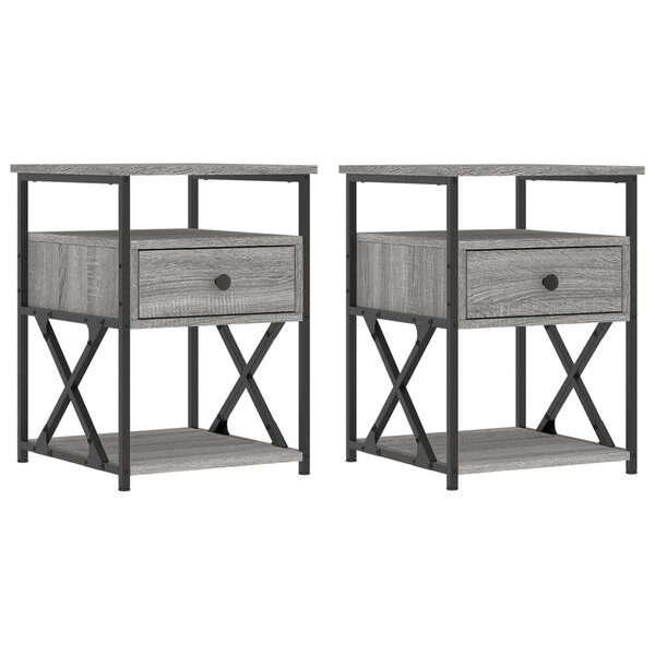 vidaXL Tables de chevet 2 Pièces sonoma gris 40x42x55cm bois d'ingénierie
