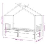 vidaXL Cadre de lit enfant avec tiroirs blanc pin massif 90x200 cm