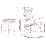 vidaXL Chaise Berçante de Jardin 3 Pièces Gris clair 38 x 38 x 46 cm