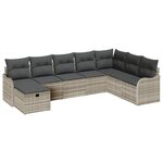 vidaXL Ensemble de canapé de jardin avec coussin 8 Pièces Gris clair