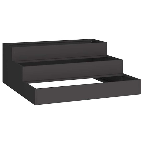 vidaXL Cache-pot de jardin Noir 90 x 90 x 35 cm Acier laminé à froid