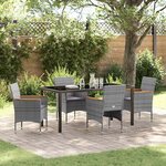 vidaXL Ensemble de salle à manger pour jardin 5 Pièces Gris Poly rotin