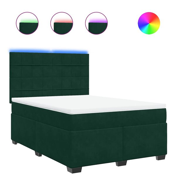 vidaXL Sommier à lattes de lit et matelas Vert foncé 160x200cm Velours