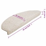 vidaXL Tapis d'escalier 10 pièces 65 x 21 x 4 cm Blanc Demi-rond Grand