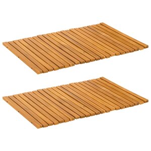 vidaXL Tapis de bain Marron 60 x 40 cm Bois d'Acacia Massif