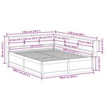 vidaXL Lit bibliothèque sans matelas blanc 160x200 cm bois pin massif