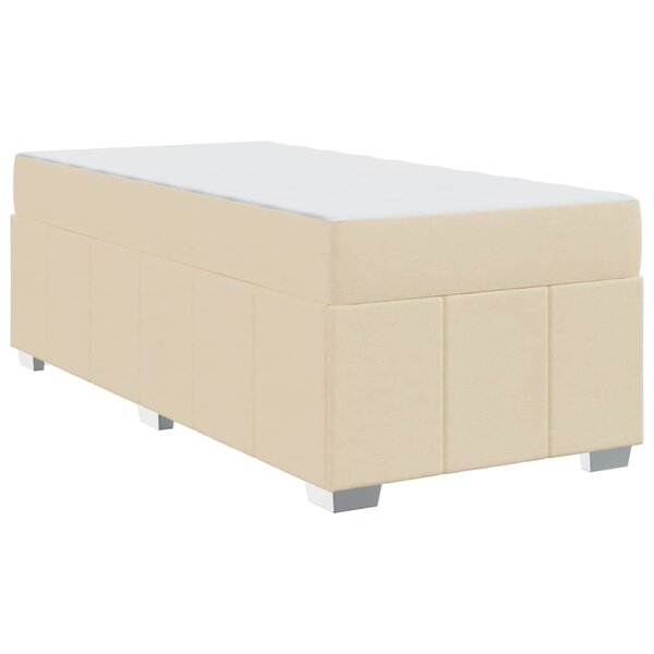 vidaXL Cadre de lit avec matelas Crème 80 x 200 cm tissu