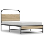vidaXL Cadre de lit sans matelas 90x200cm chêne fumé bois d'ingénierie