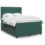 vidaXL Sommier à lattes de lit et matelas Vert foncé 140x200cm Velours