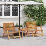 vidaXL Ensemble de repas extérieur 2 Pièces Marron Bois d'Acacia Massif
