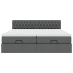 VidaXL Cadre de lit ottoman avec matelas gris foncé 200x200cm tissu
