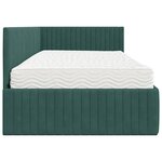 vidaXL Cadre de lit d'angle avec matelas 2 Pièces Vert Velours