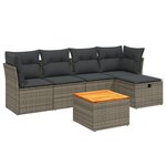 vidaXL Salon de jardin 6 Pièces avec coussins gris résine tressée