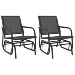 vidaXL Chaises oscillantes de jardin lot de 2 noir 61x76x87 cm