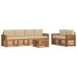 vidaXL Ensemble de canapés d'extérieur 7 pc Naturel et Beige