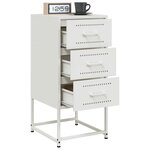 vidaXL Table de chevet blanc 36x39x78 cm acier