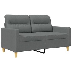 vidaXL Canapé à 2 places Gris foncé 120 cm Tissu