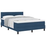 vidaXL Lit à ressorts avec coussin Bleu 160 x 200 cm tissu