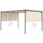 vidaXL Belvédère de jardin avec rideau latéral 4x3x2 25 m Crème